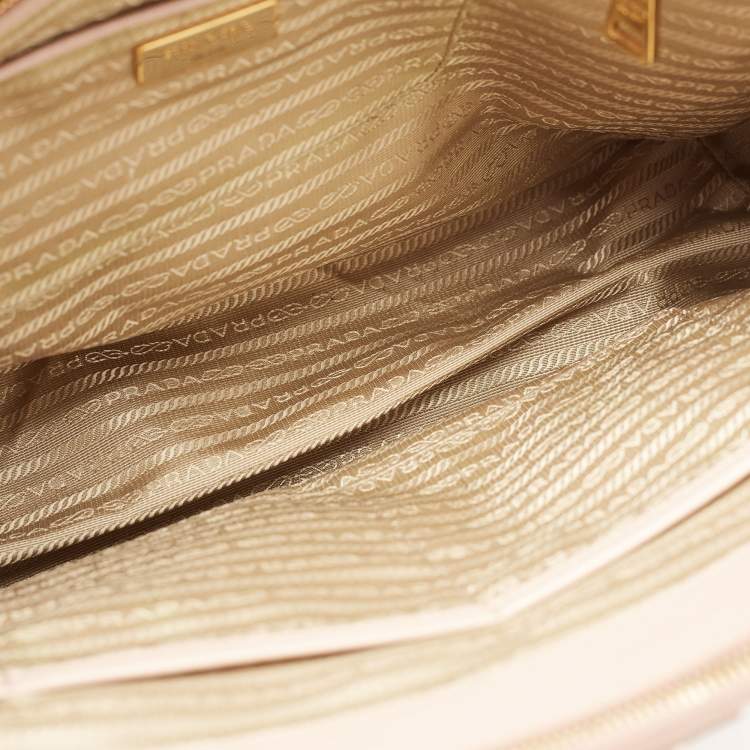 Pre Owned Prada Beige Saffiano Leather Medium Galleria Zip Tote