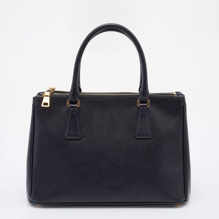 Pre Owned Prada Black Saffiano Leather Small Galleria Tote