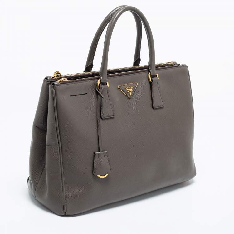 Pre Owned Prada Grey Saffiano Leather Large Galleria Tote