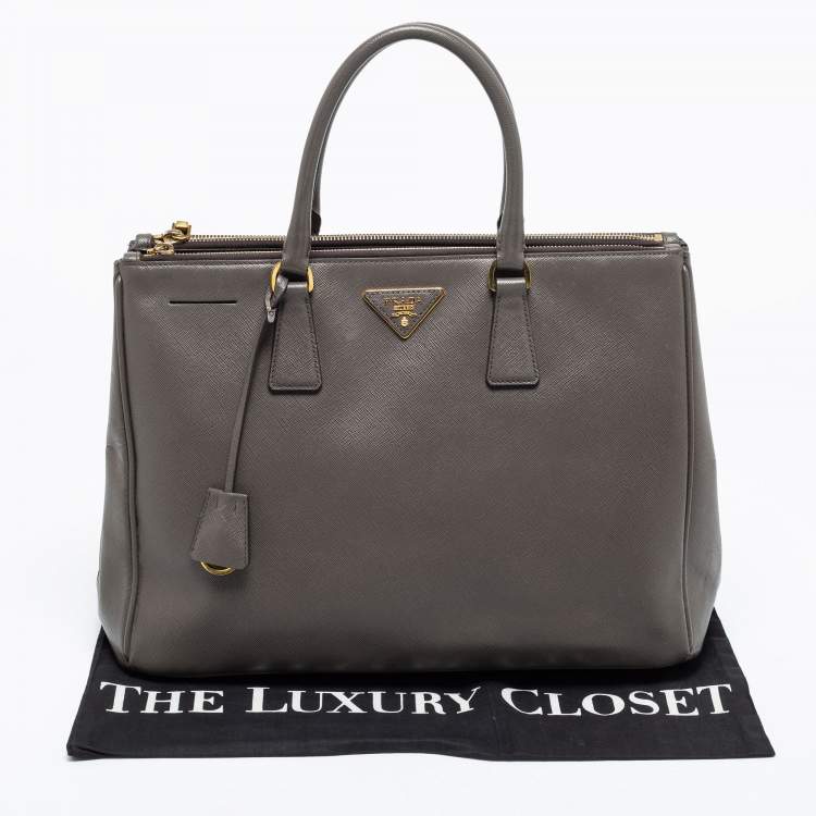 Pre Owned Prada Grey Saffiano Leather Large Galleria Tote