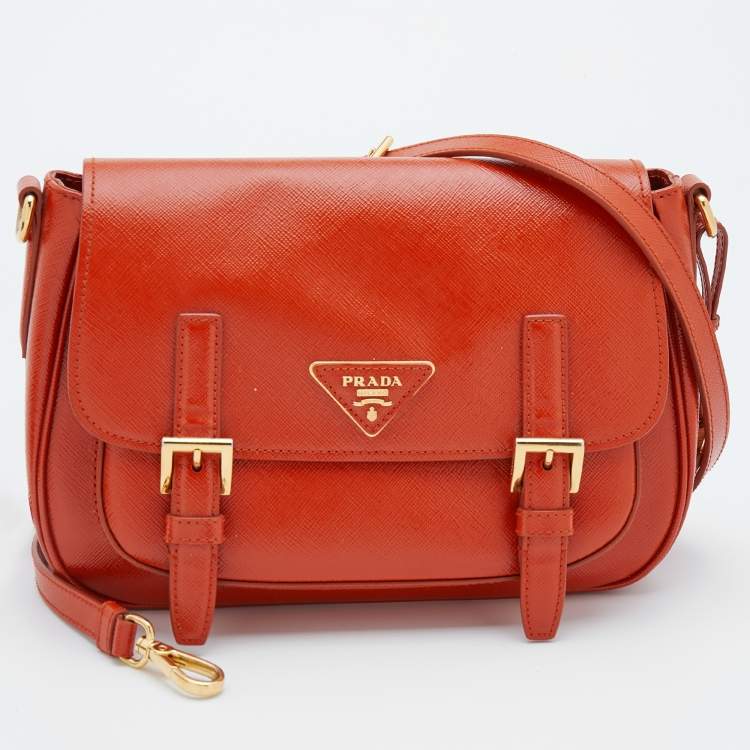 Prada, Bags, Sold Vintage Prada Red Leather Messenger Purse