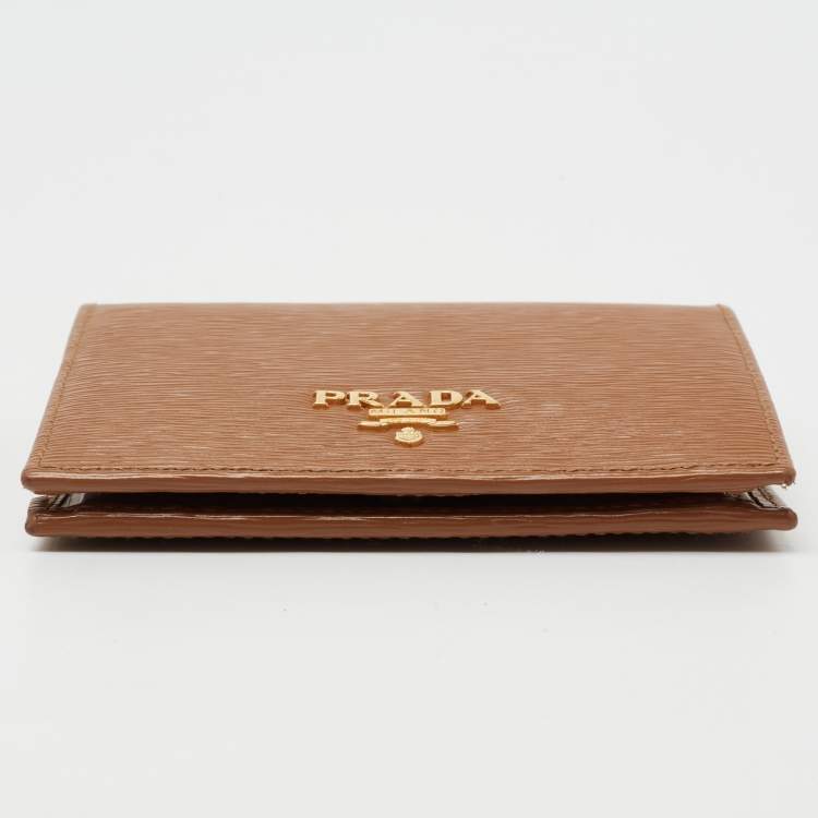 Pre Owned Prada Tan Move Leather Bifold Wallet