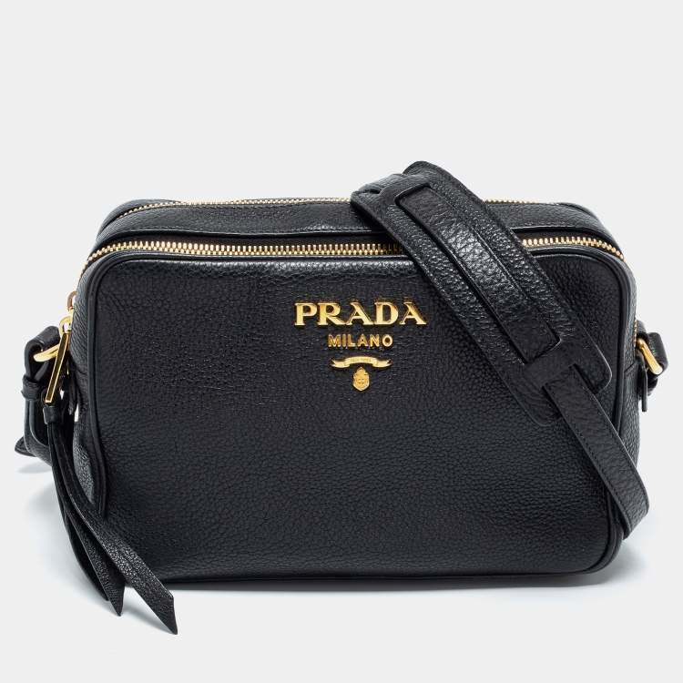 Prada Double Zip Mini Camera Bag in Black