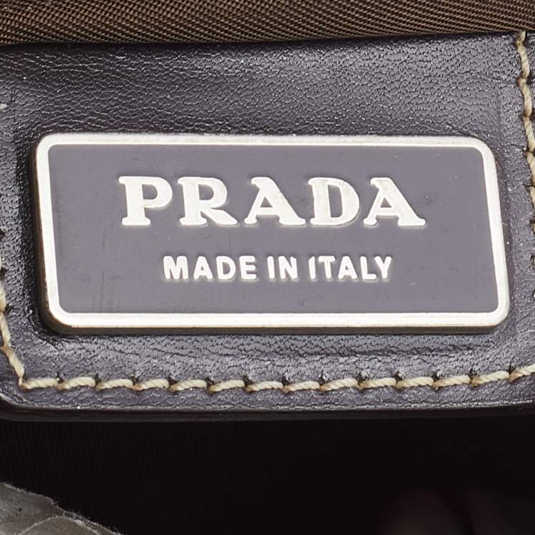 Pre Owned Prada  Dark Olive Nylon Messenger Bag