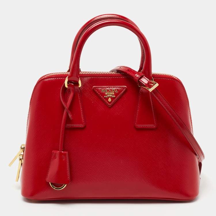 Prada - Promenade Saffiano Lux Small Top Handle Bag Rosso