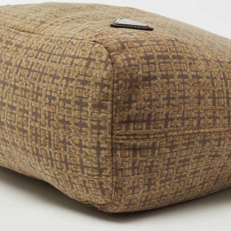 Pre Owned Prada Beige/Brown Printed Canvas Tote