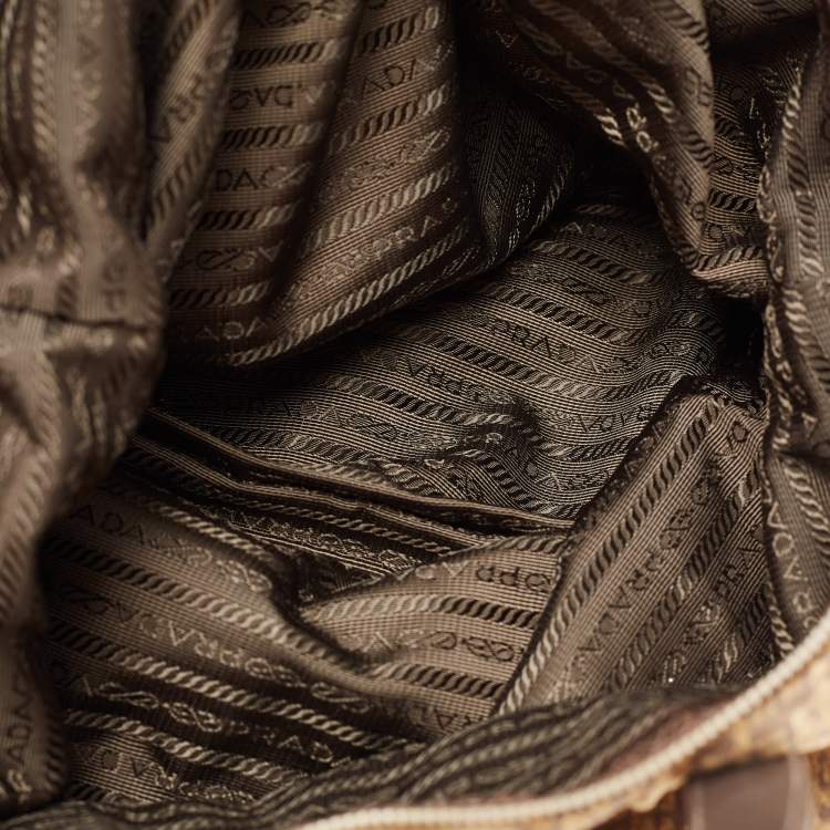 Pre Owned Prada Beige/Brown Printed Canvas Tote