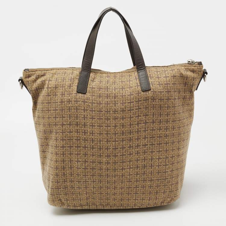 Pre Owned Prada Beige/Brown Printed Canvas Tote