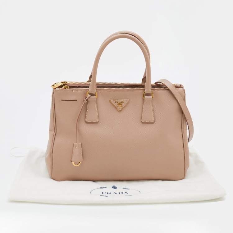 Pre Owned Prada Beige Leather Large Galleria Tote