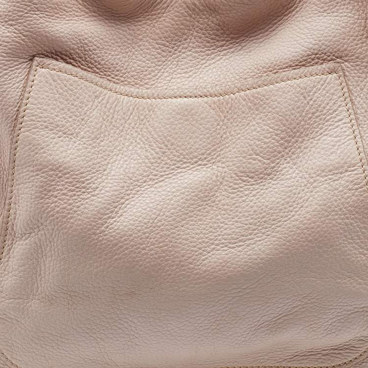 Pre Owned Prada Pale Pink Vitello Daino Leather Hobo