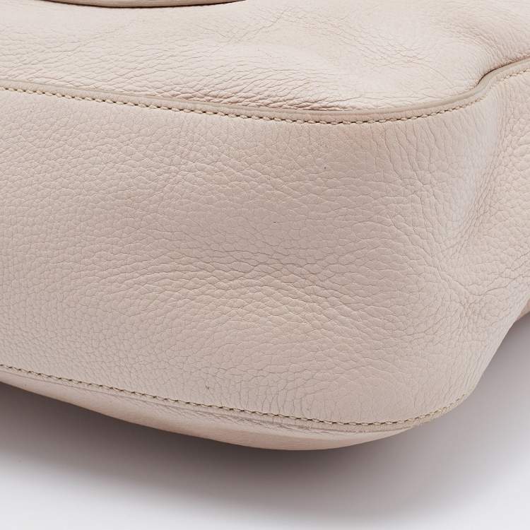 Pre Owned Prada Pale Pink Vitello Daino Leather Hobo