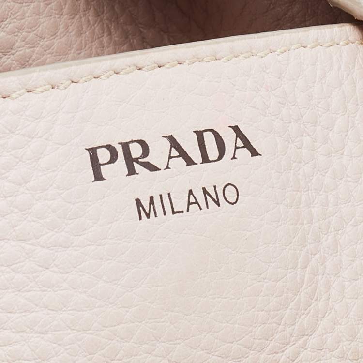 Pre Owned Prada Pale Pink Vitello Daino Leather Hobo