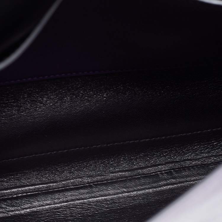 Pre Owned Prada Purple City Leather Turnlock Top Handle Bag