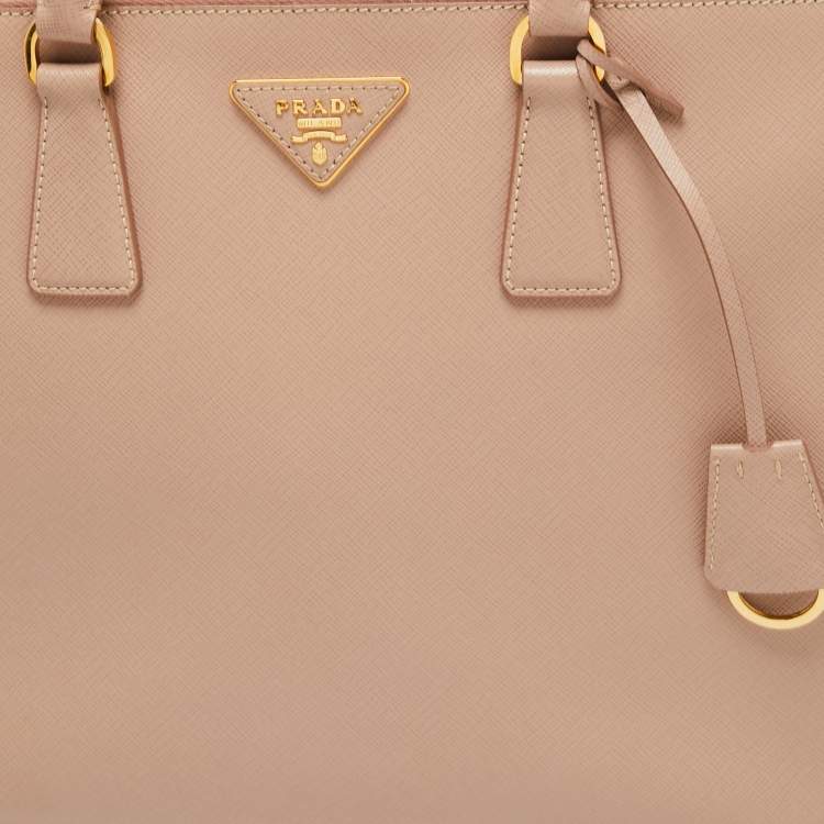 Pre Owned Prada Dusty Pink Saffiano Lux Leather Large Galleria Tote
