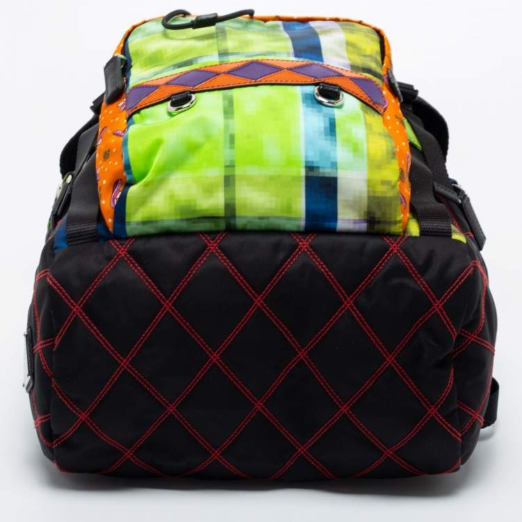 Pre Owned Prada Multicolor Printed Nylon Backpack