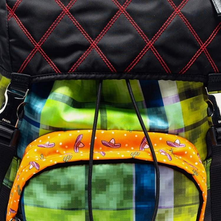 Pre Owned Prada Multicolor Printed Nylon Backpack