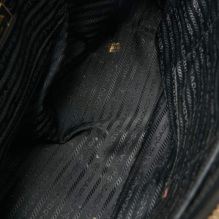 Pre Owned Prada Black Saffiano Lux Leather Large Galleria Double Zip Tote