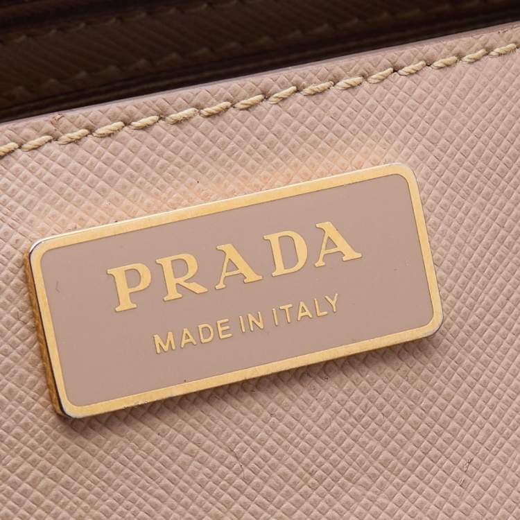 Pre Owned Prada Beige Saffiano Leather Medium Galleria Tote