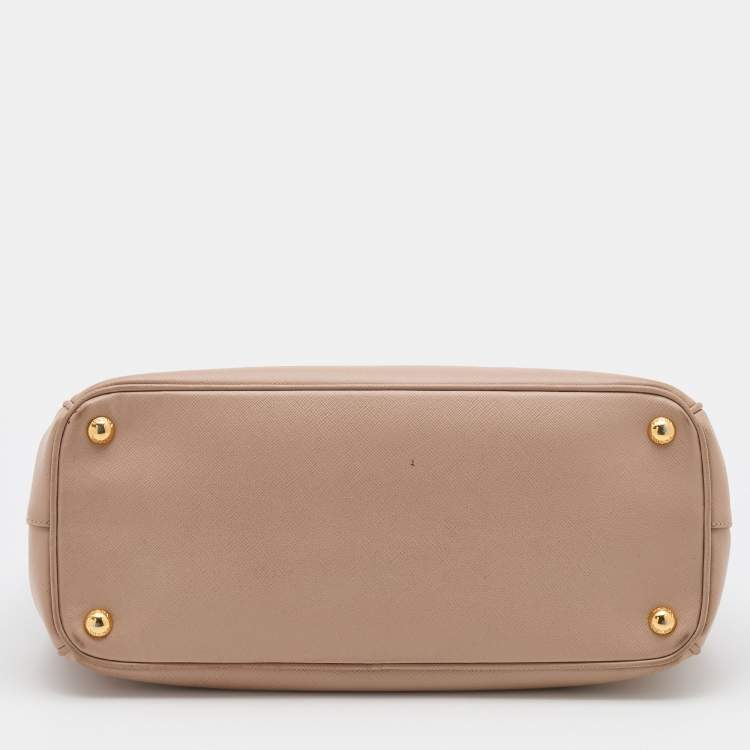 Pre Owned Prada Beige Saffiano Leather Medium Galleria Tote