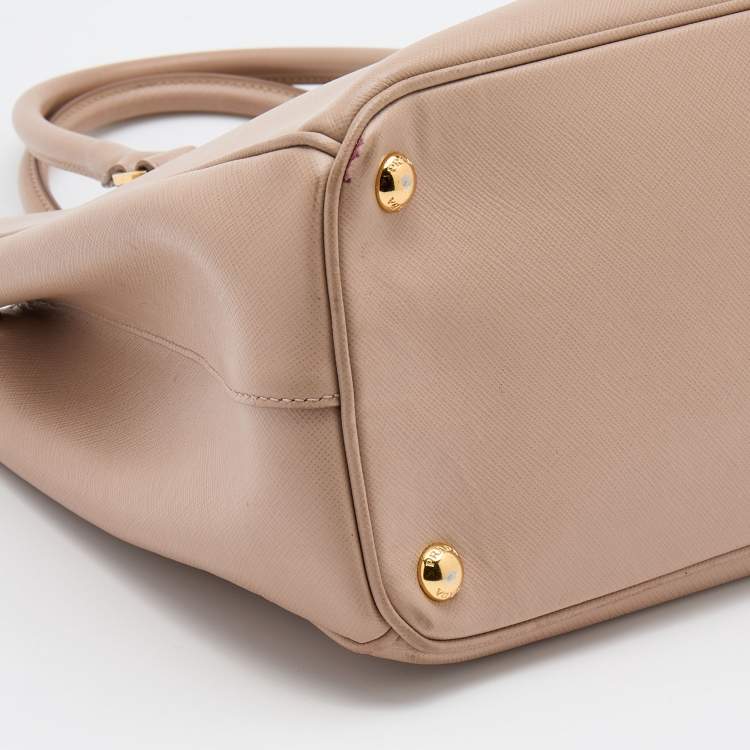 Pre Owned Prada Beige Saffiano Leather Medium Galleria Tote