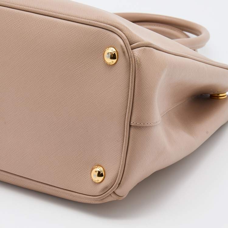 Pre Owned Prada Beige Saffiano Leather Medium Galleria Tote
