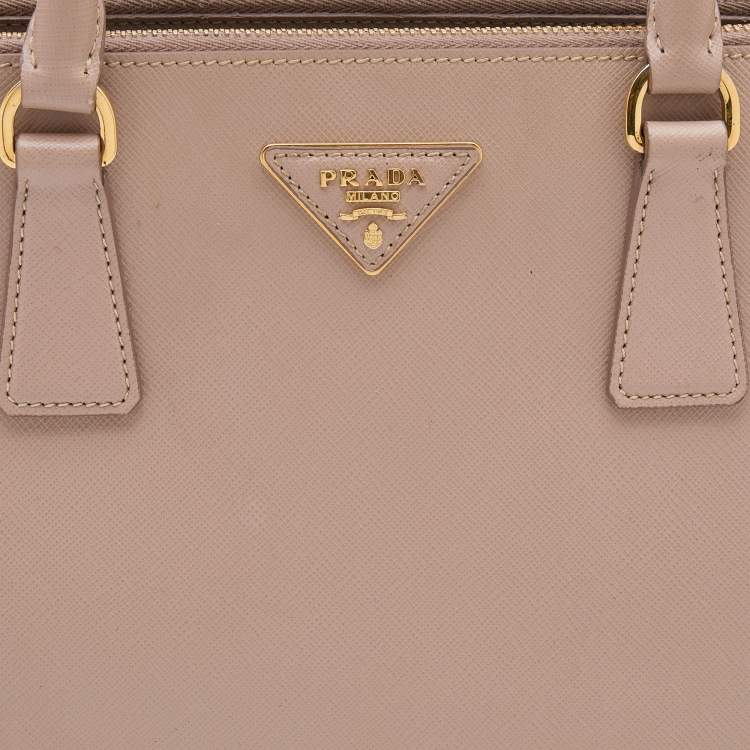 Pre Owned Prada Beige Saffiano Leather Medium Galleria Tote