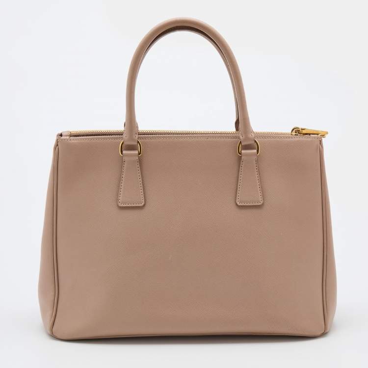 Pre Owned Prada Beige Saffiano Leather Medium Galleria Tote