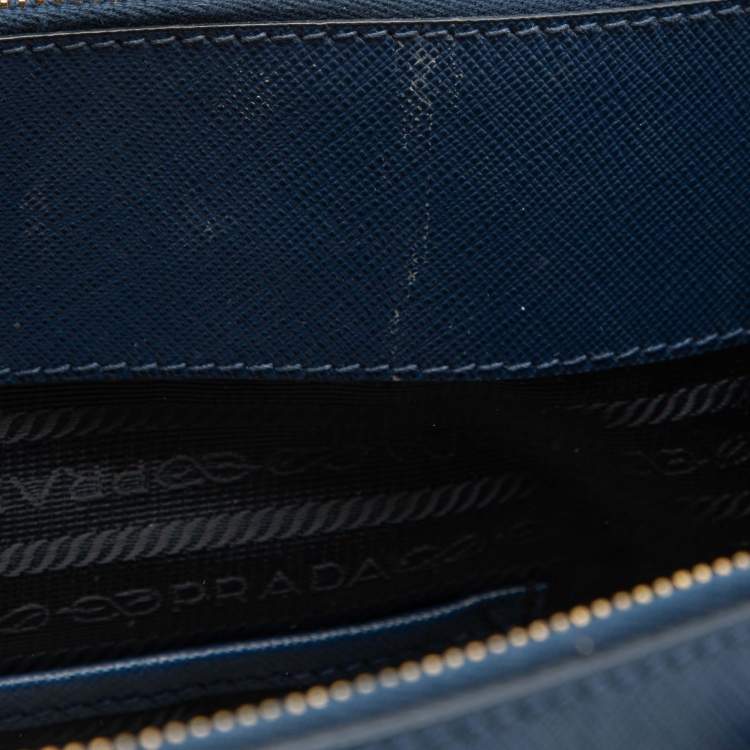 Pre Owned Prada Navy Blue Saffiano Lux Leather Extra Large Galleria Tote