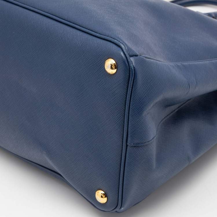 Pre Owned Prada Navy Blue Saffiano Lux Leather Extra Large Galleria Tote