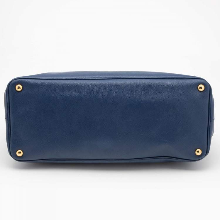 Pre Owned Prada Navy Blue Saffiano Lux Leather Extra Large Galleria Tote