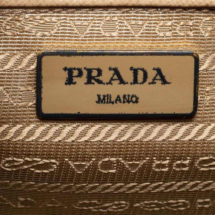 Pre Owned Prada Beige Saffiano Lux Leather Large Galleria Double Zip Tote