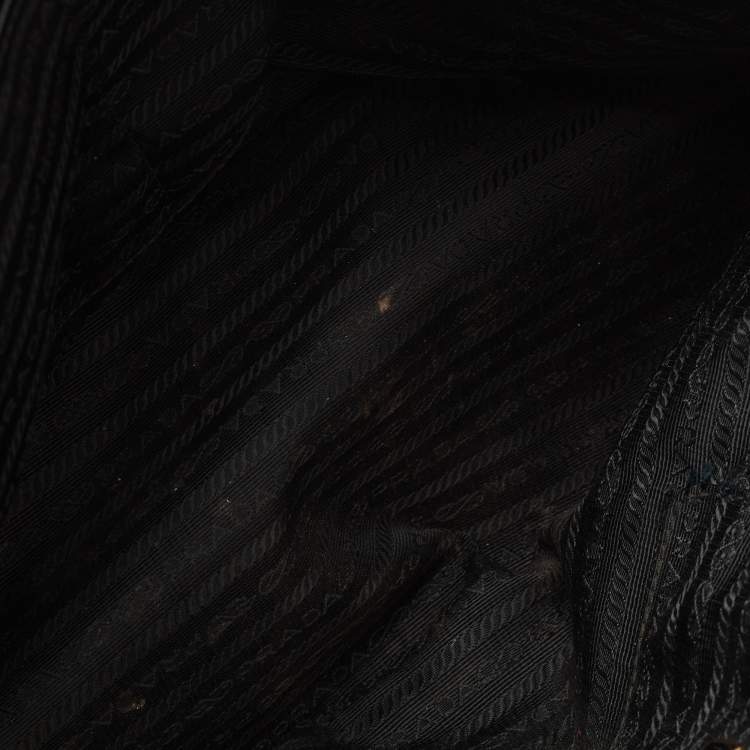 Pre Owned Prada Black Saffiano Lux Leather Medium Galleria Double Zip Tote
