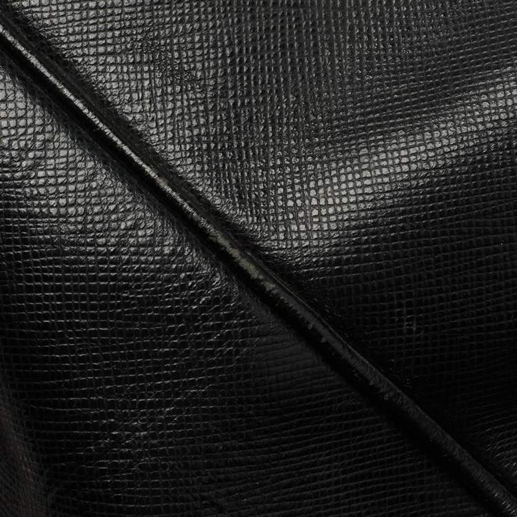 Pre Owned Prada Black Saffiano Lux Leather Medium Galleria Double Zip Tote
