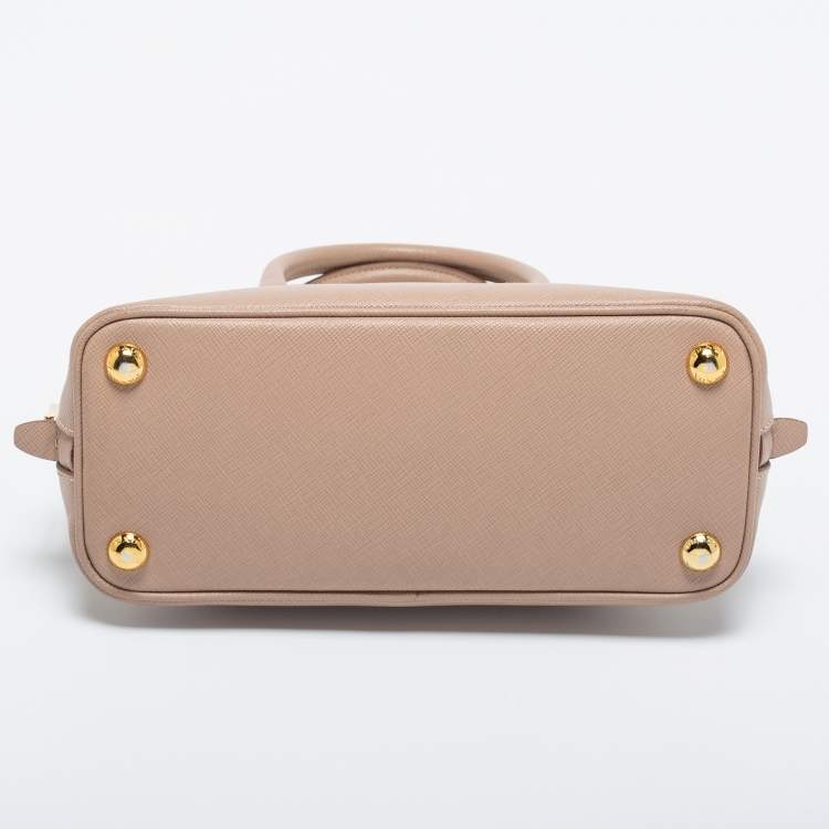 Pre Owned Prada Beige Saffiano Lux Leather Small Promenade Satchel