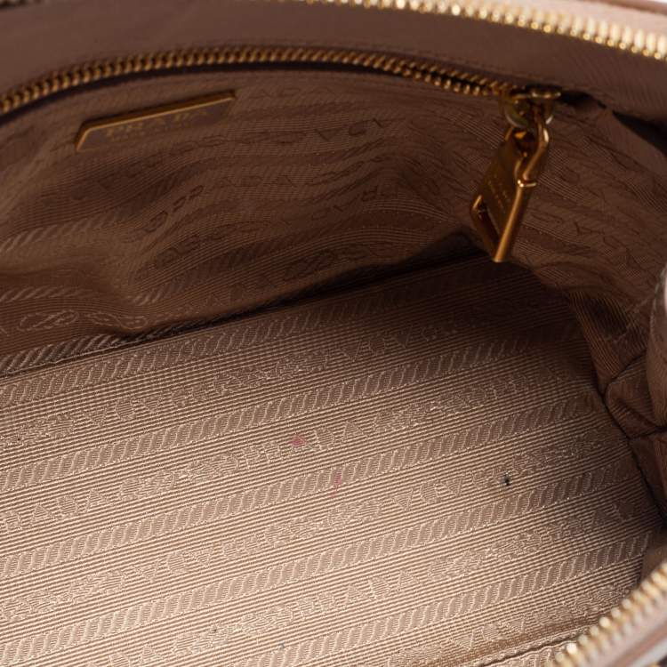 Pre Owned Prada Beige Saffiano Lux Leather Small Promenade Satchel