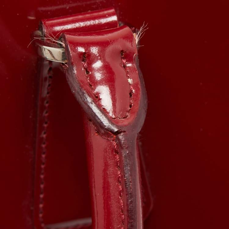 Pre Owned Prada Red Patent Leather Large Galleria Double Zip Tote