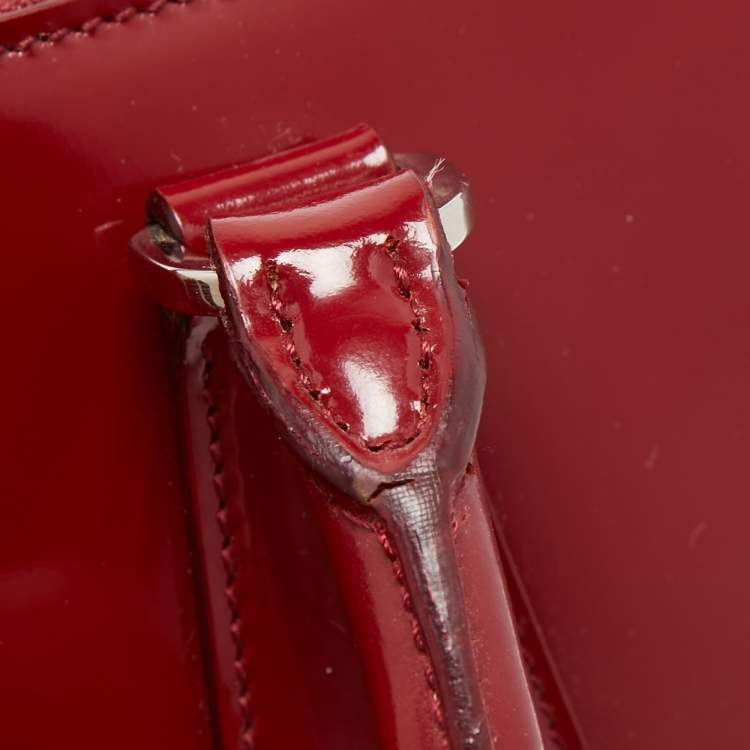 Pre Owned Prada Red Patent Leather Large Galleria Double Zip Tote