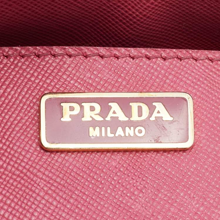 Pre Owned Prada Pink Saffiano Leather Micro Galleria Tote