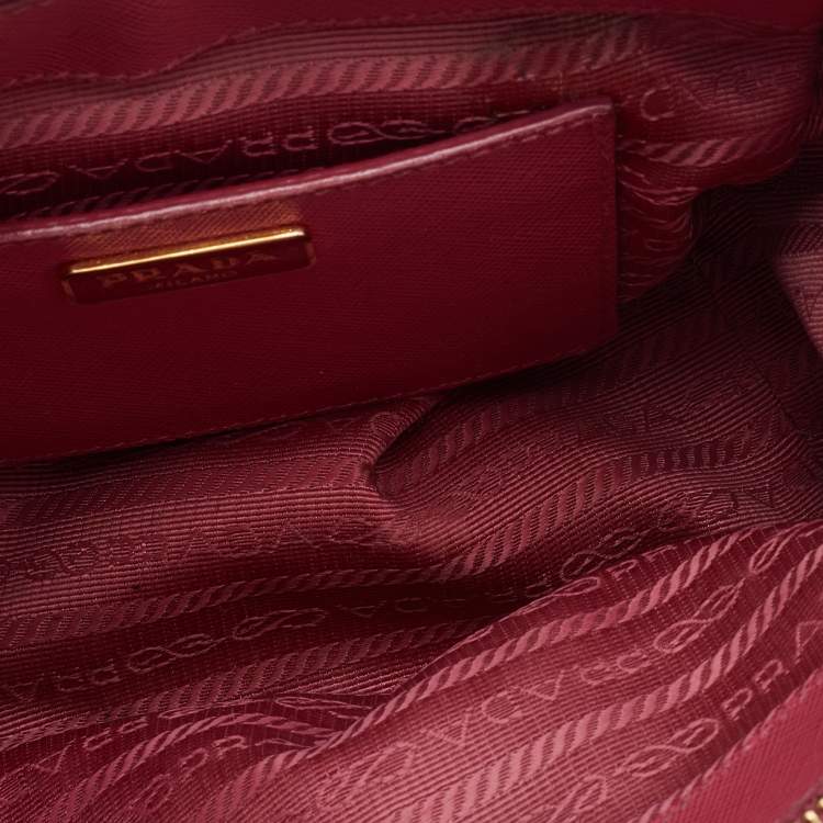 Pre Owned Prada Pink Saffiano Leather Micro Galleria Tote