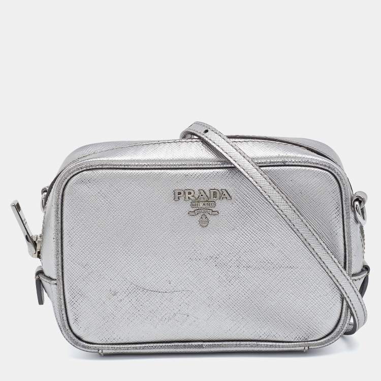 Prada Saffiano Leather Camera Bag in Gray