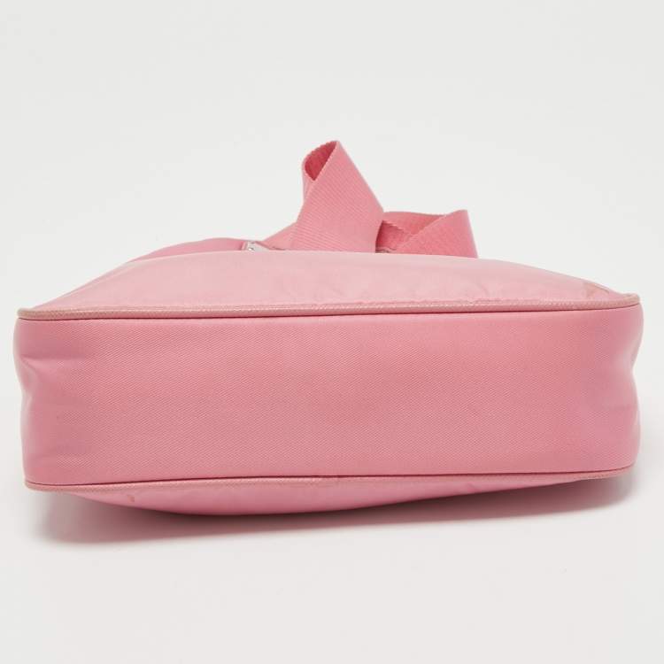 Pre Owned Prada Pink Nylon and Leather Re-Edition 2005 Shoulder Bag