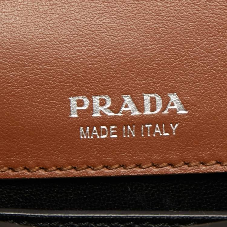 Pre Owned Prada Brown/Black Leather Sidonie Belt Bag