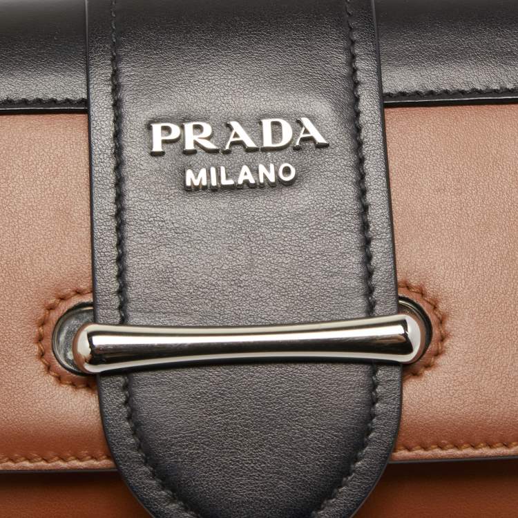 Pre Owned Prada Brown/Black Leather Sidonie Belt Bag