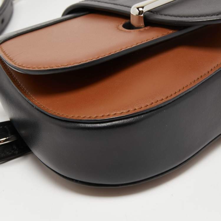 Pre Owned Prada Brown/Black Leather Sidonie Belt Bag