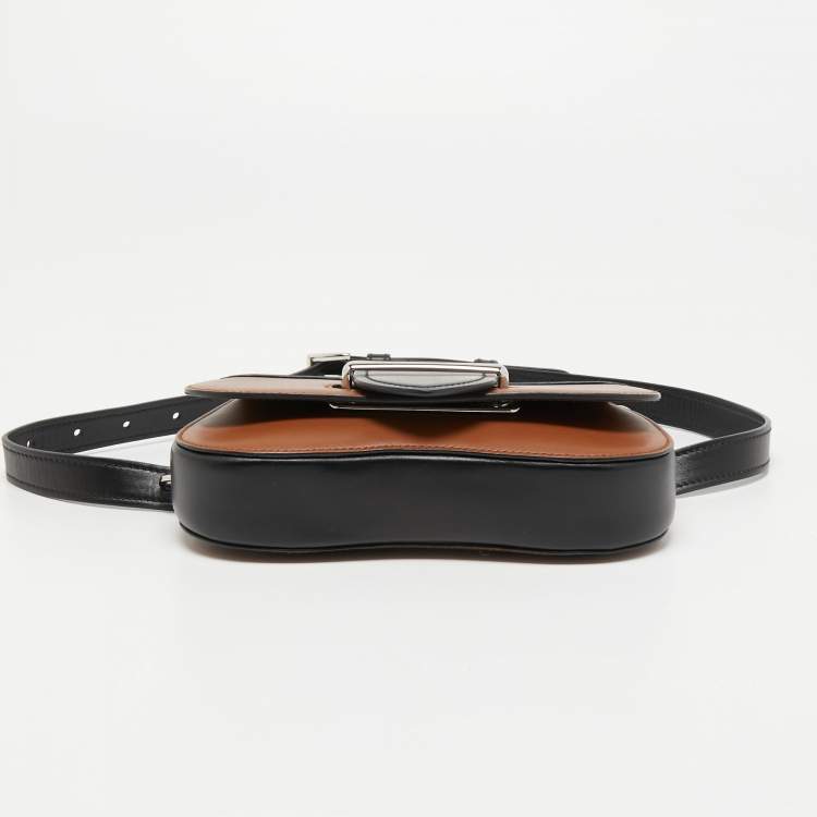 Pre Owned Prada Brown/Black Leather Sidonie Belt Bag