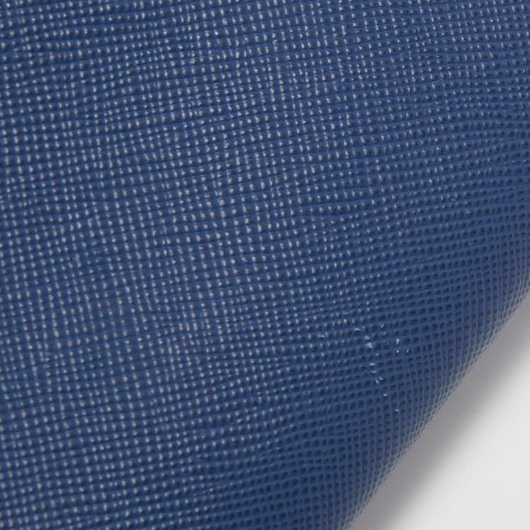 Pre Owned Prada Navy Blue Saffiano Leather Wallet on Chain