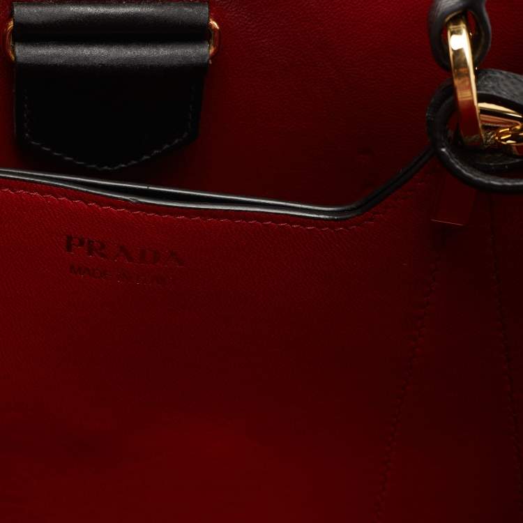 Pre Owned Prada Black Saffiano Lux Leather Panier Top Handle Bag