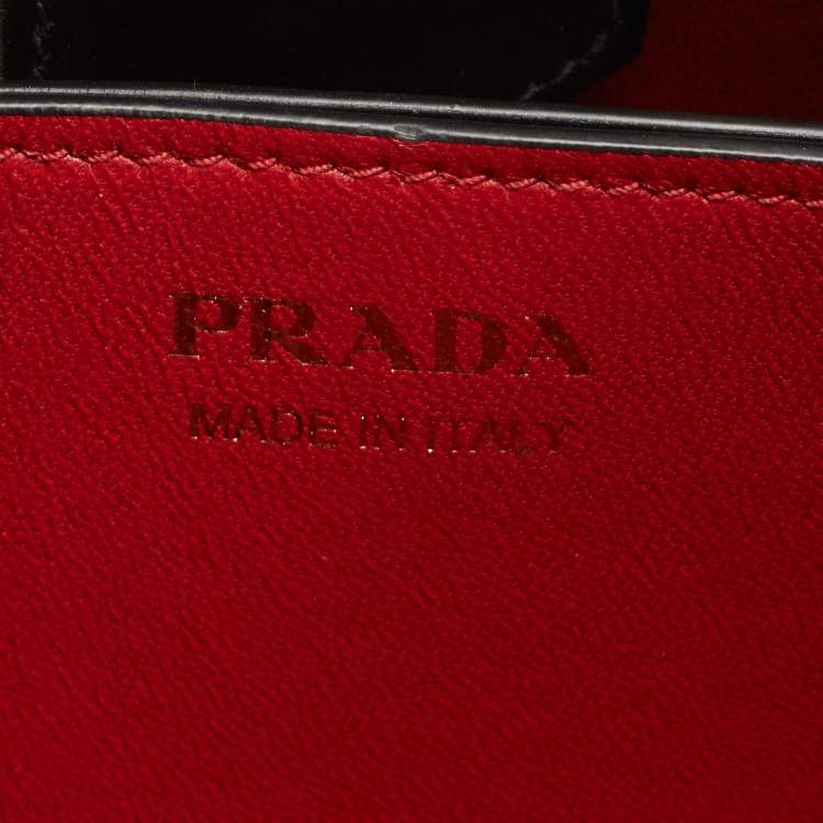 Pre Owned Prada Black Saffiano Lux Leather Panier Top Handle Bag