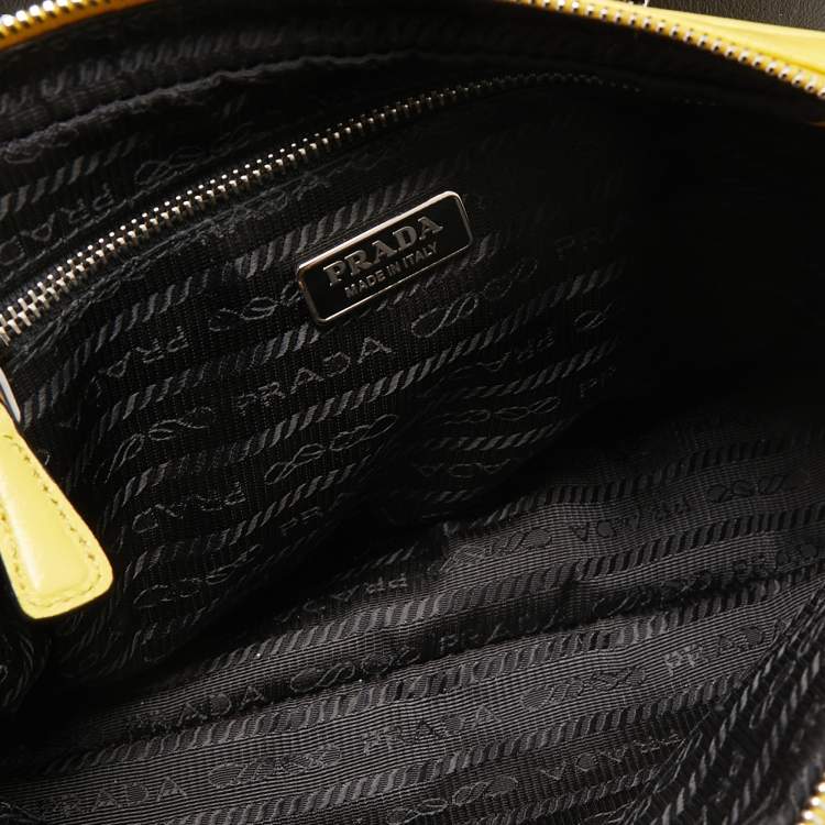 Pre Owned Prada Tri Color Perforated Leather City Fori Chain Bag
