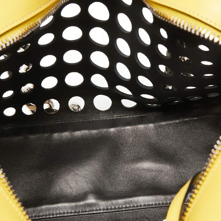 Pre Owned Prada Tri Color Perforated Leather City Fori Chain Bag